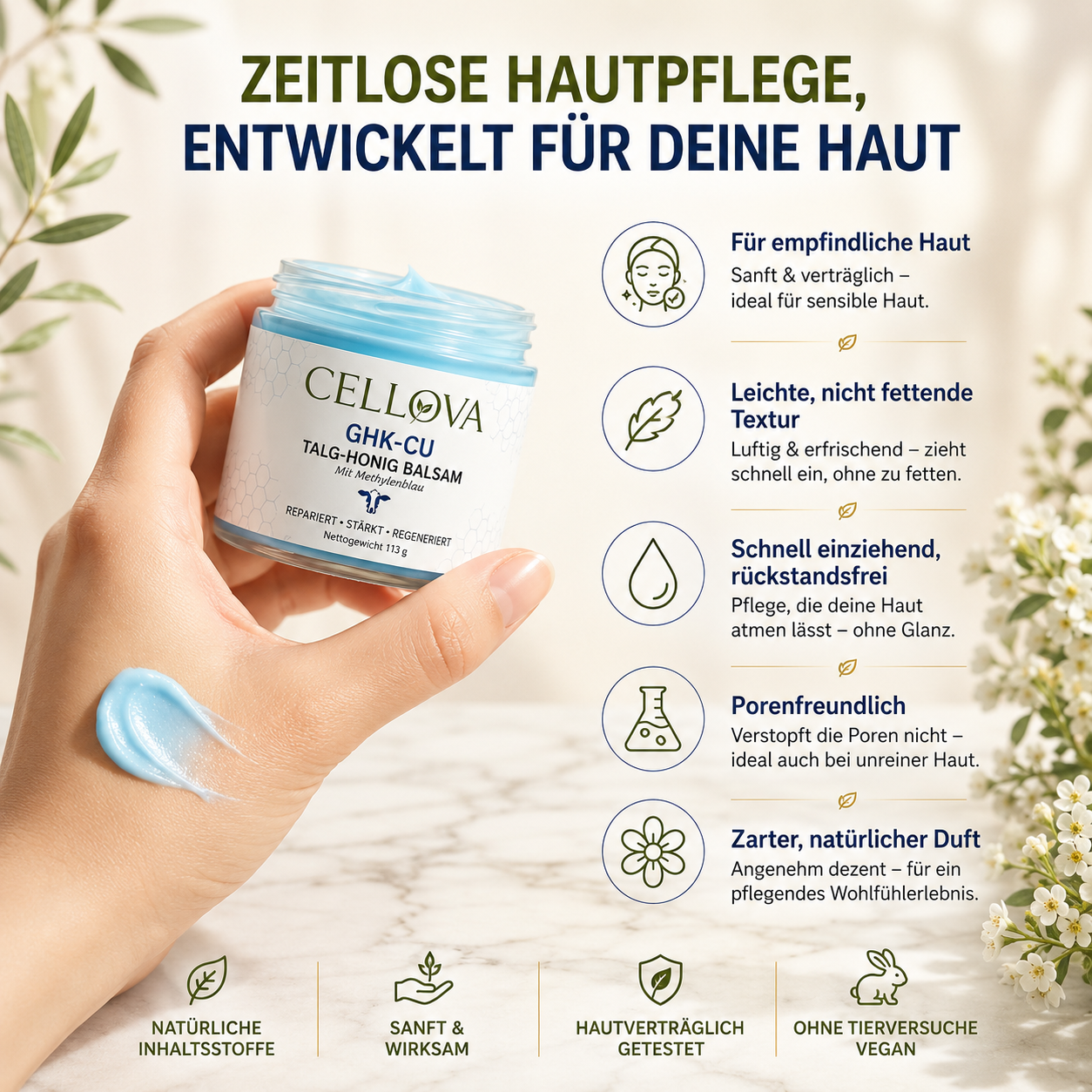 GHK-CU-Talg-Balsam mit Honig & Methylenblau